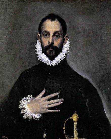 GRECO, El Nobleman with his Hand on his Chest Germany oil painting art